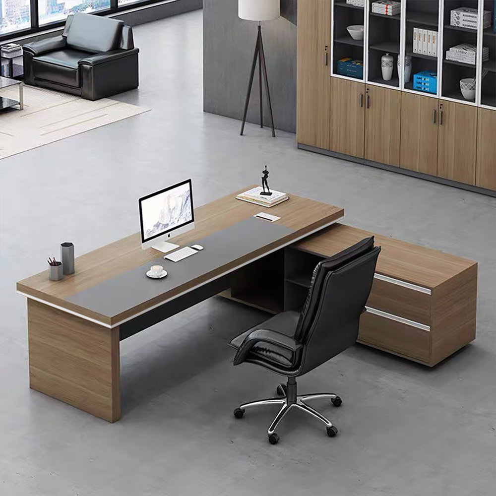 bàn giám đốc thiết kế đẹp, bàn MDF phủ Melamin, hình khối đối xứng, mẫu bàn mới FERGUS, FGBGD082