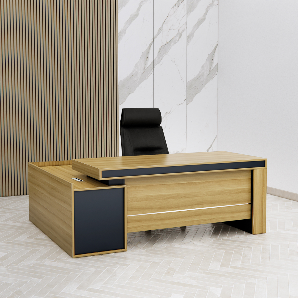 bàn giám đốc đẹp, thiết kế phòng làm việc giám đốc, nội thất văn phòng cao cấp, bàn gỗ màu sáng