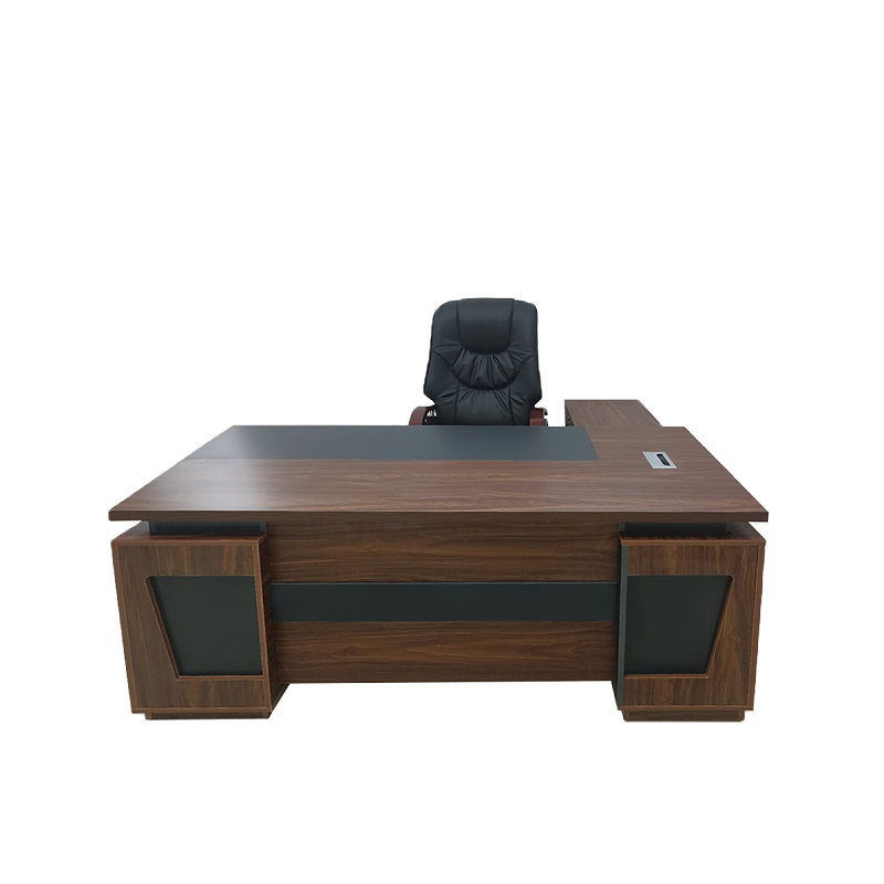 Bàn giám đốc GDFG03 cao cấp, làm từ gỗ MDF với thiết kế hiện đại và sang trọng. Bàn có bề mặt nhẵn mịn và các ngăn kéo rộng rãi, tạo sự tổ chức và tiện nghi cho không gian làm việc