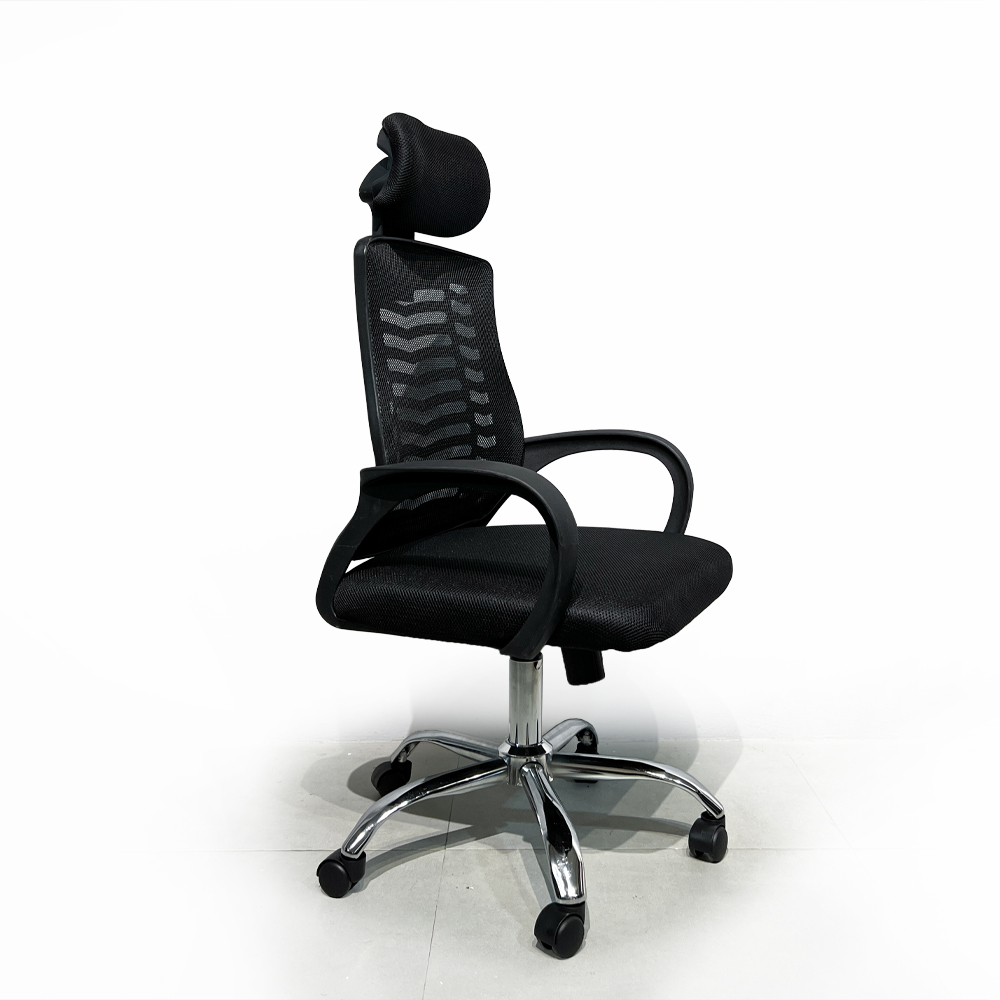 Ghế xoay nhân viên nỉ màu đen