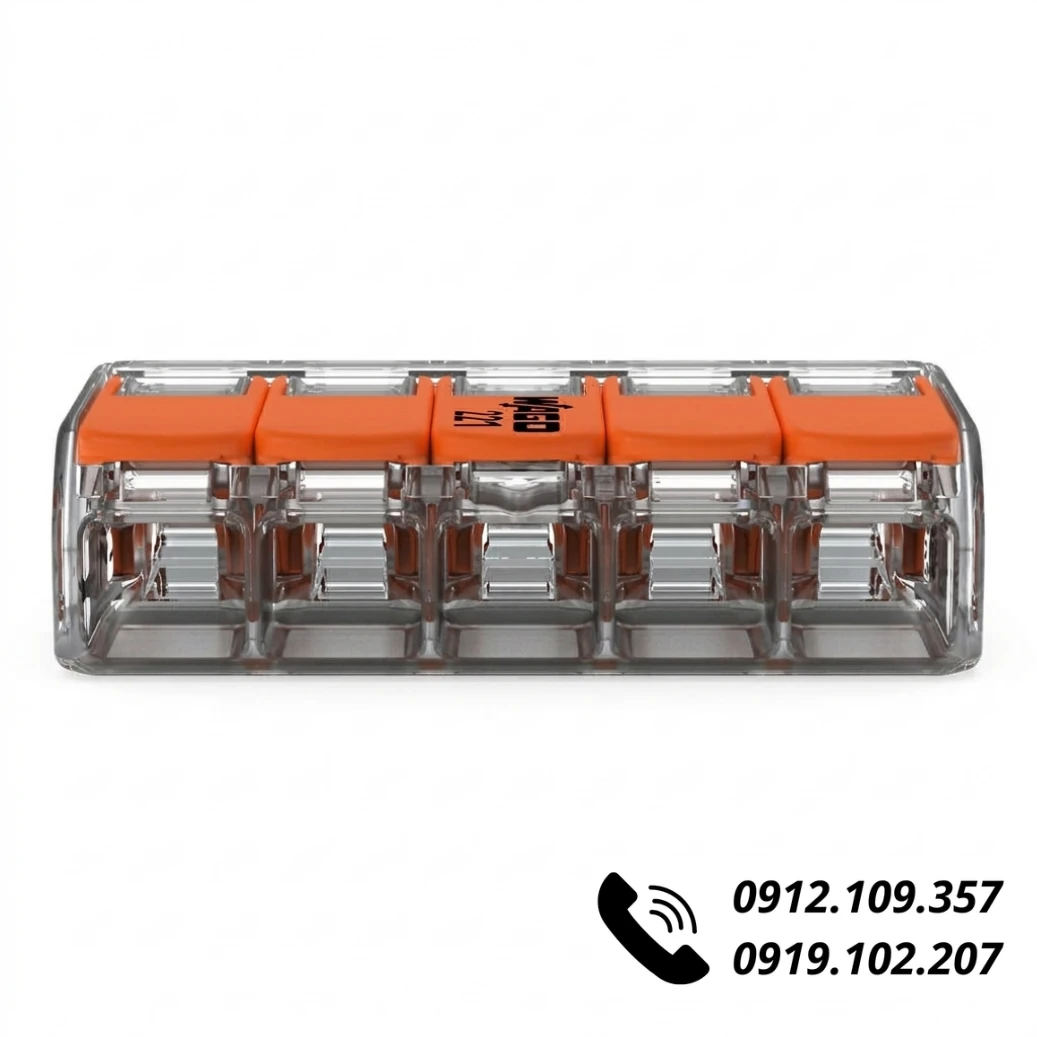 Đầu Nối Dây Điện Wago 221-415 (5 Dây, 32A)