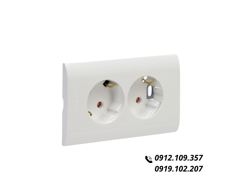 Ổ Cắm Điện Âm Tường 2 Lỗ Hàn Quốc Dosel DC2218