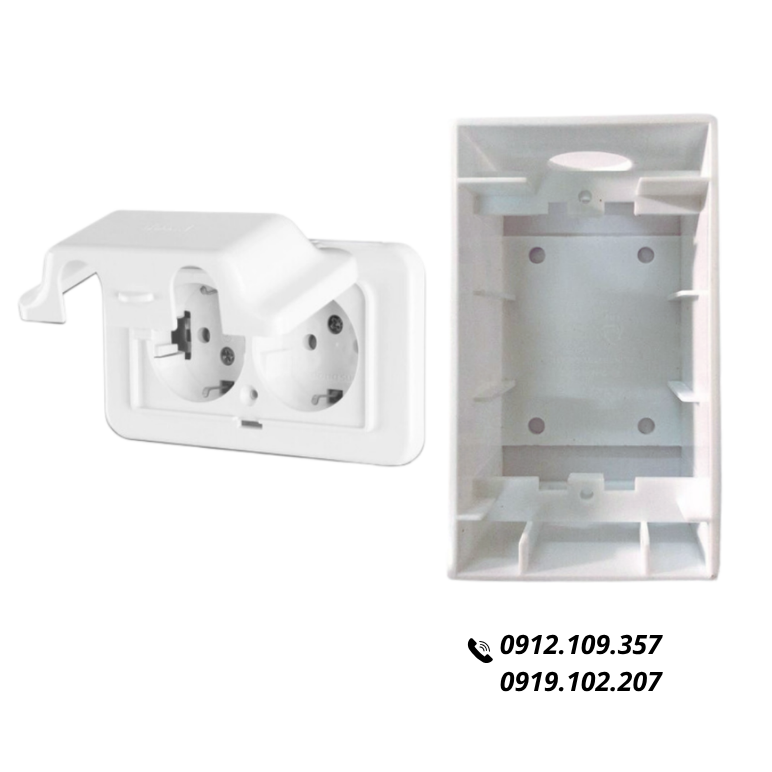 [Combo] Đế Dày Và Ổ Cắm Chống Nước Nắp Ngang Hàn Quốc Dosel