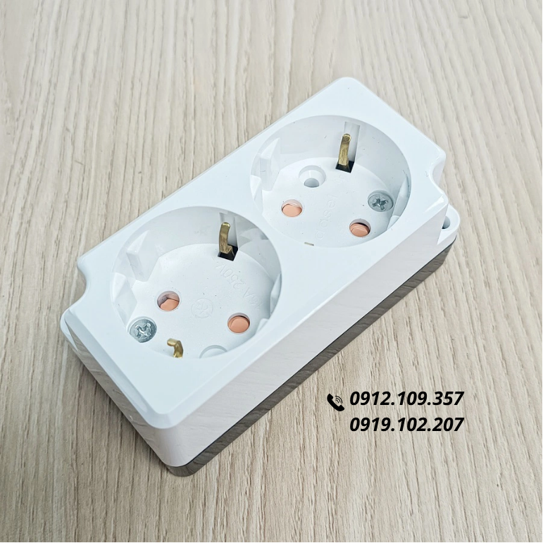 Ổ Cắm Điện Đế Nổi 2 Chấu Hàn Quốc Dosel DC1211