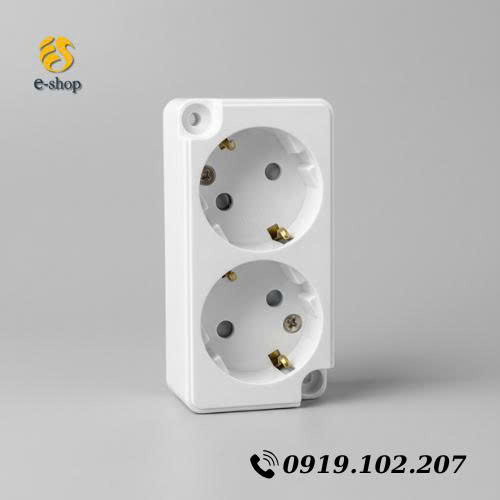 Ổ CẮM ĐIỆN NỔI 2 LỖ DONG HWA HÀN QUỐC | ĐÓNG GÓI 1 HỘP 10 CÁI