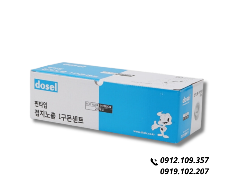 Ổ Cắm Điện Đế Nổi 1 Chấu Hàn Quốc Dosel DC1210 (Hộp 20 Cái)