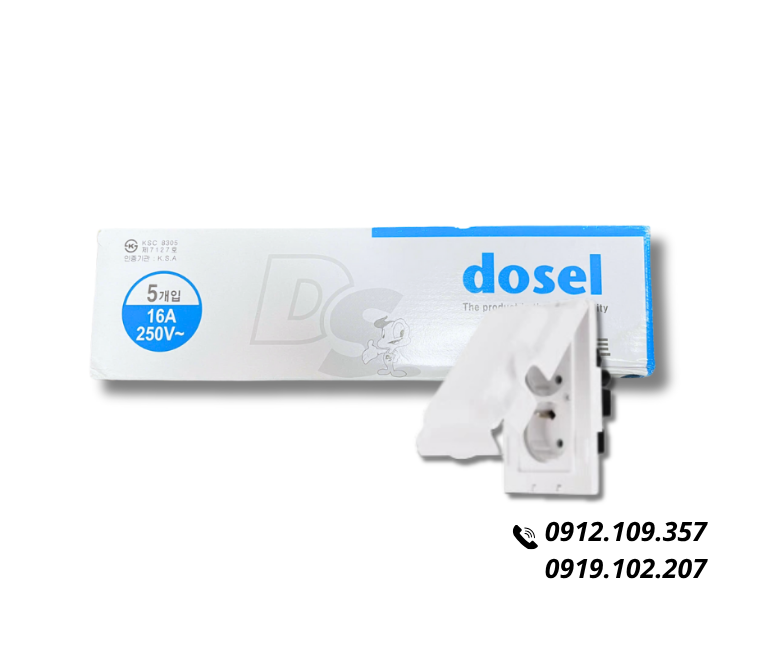 Ổ Cắm Điện Chống Nước Nắp Dọc Hàn Quốc Dosel DC2214 (Hộp 5 Cái)
