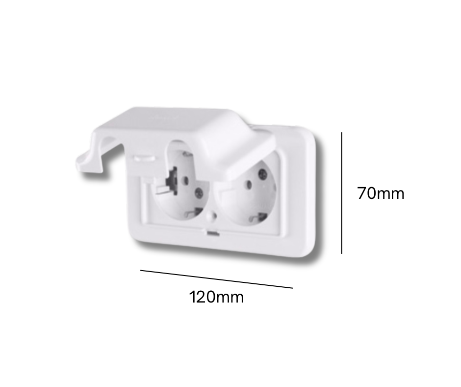 Ổ Cắm Điện Chống Nước Nắp Ngang Hàn Quốc Dosel DC2219 (Hộp 5 Cái)