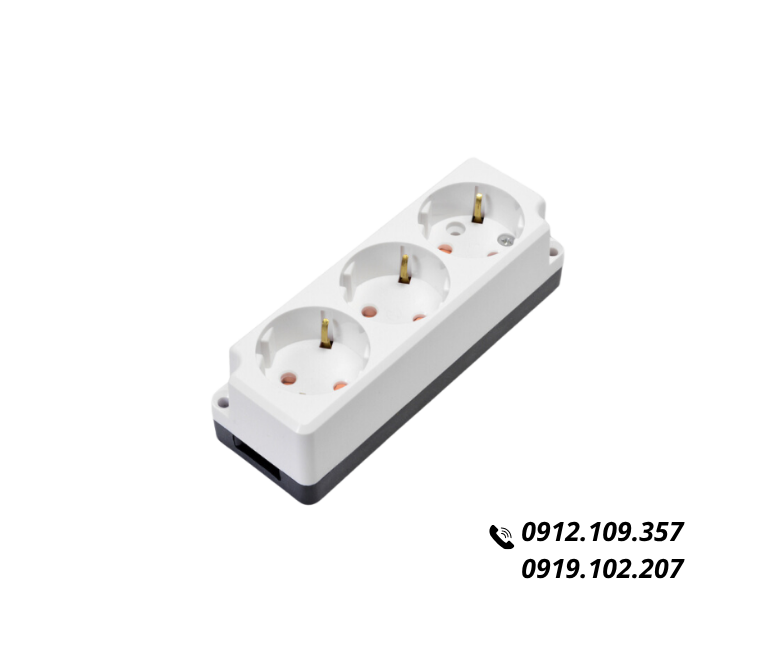 Ổ Cắm Điện Đế Nổi 3 Chấu Hàn Quốc Dosel DC1212 (Hộp 10 Cái)