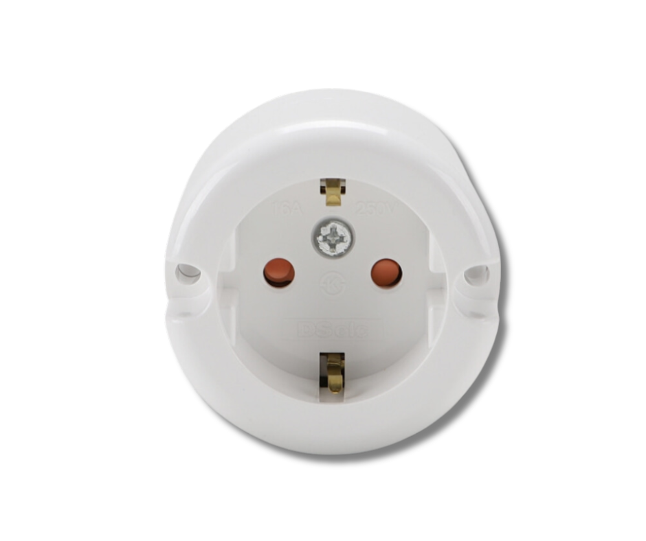 Ổ Cắm Điện Đế Nổi 1 Chấu Hàn Quốc Dosel DC1210 (Hộp 20 Cái)