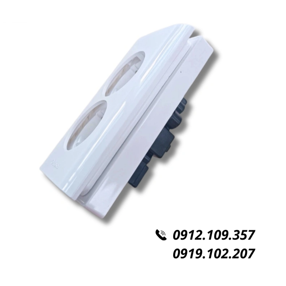 [Combo] Đế Mỏng Và Ổ Cắm Điện Âm Tường 2 Lỗ Hàn Quốc Dosel
