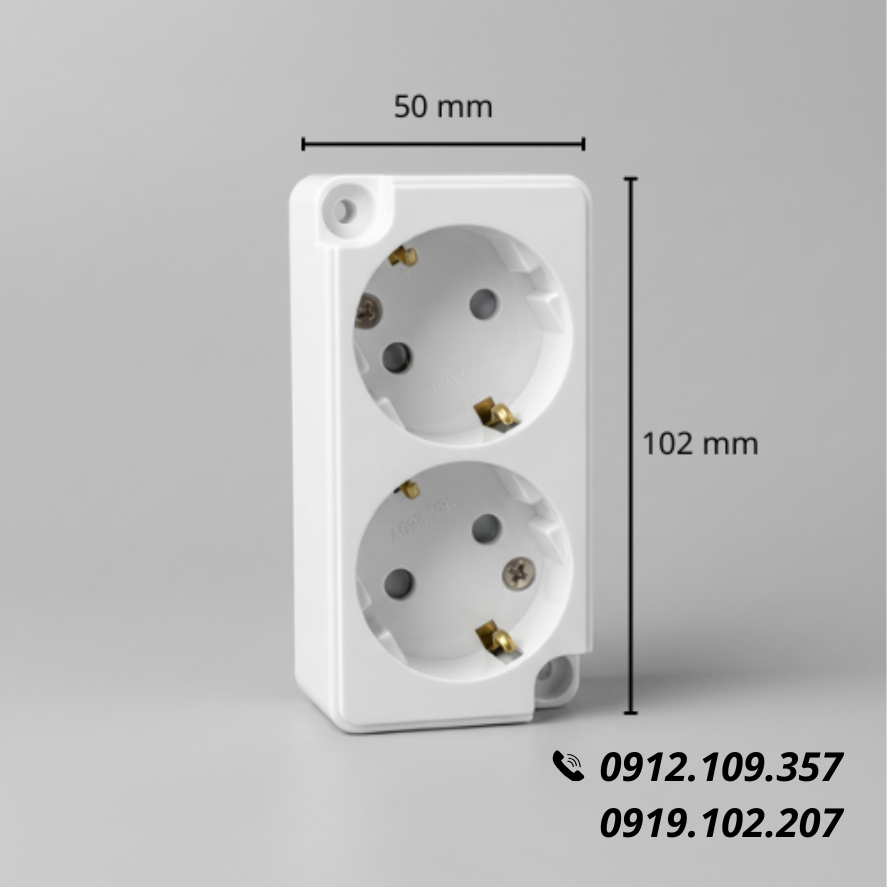 Ổ CẮM ĐIỆN NỔI 2 LỖ DONG HWA HÀN QUỐC | ĐÓNG GÓI 1 HỘP 10 CÁI