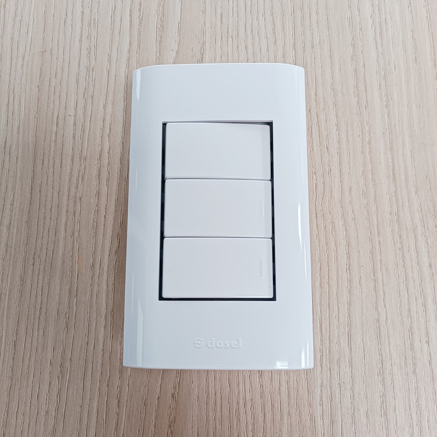 Công Tắc Điện Âm Tường 3 Nút Nhấn Hàn Quốc Dosel DLW2108