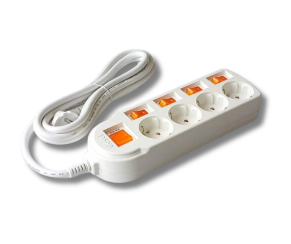 Ổ Cắm Điện Hàn Quốc 4 Lỗ 5 Công Tắc Dosel DM2221