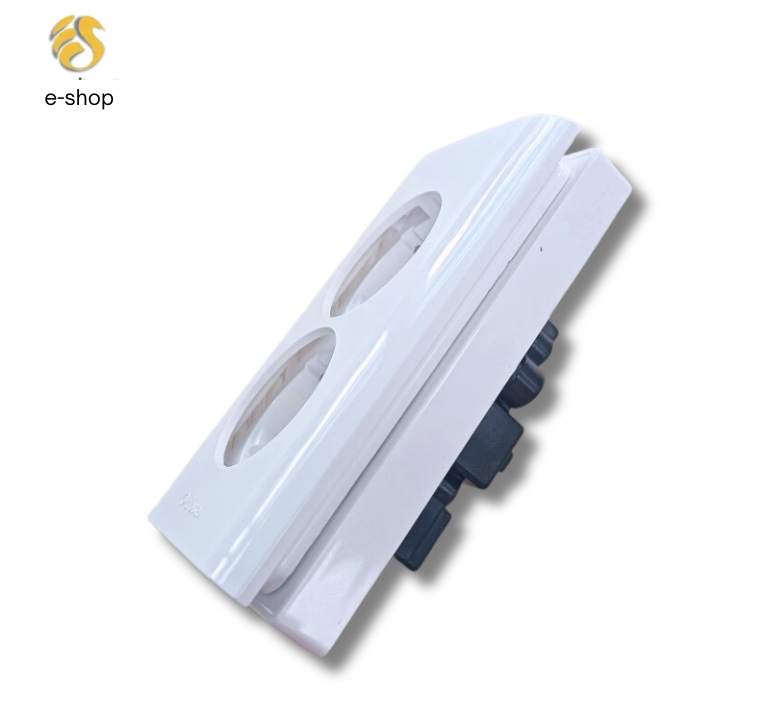 [Combo] Đế Mỏng Và Ổ Cắm Điện Âm Tường 2 Lỗ Hàn Quốc Dosel