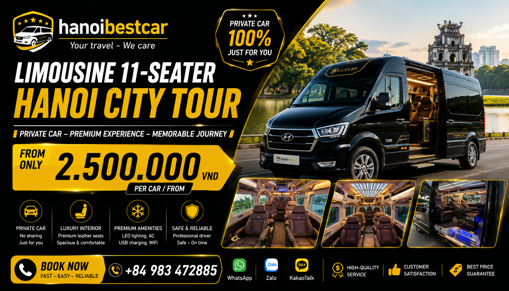 Ha Noi City Tour ( 8-10 hour ) - Private LIMOSINE 11 SEAT