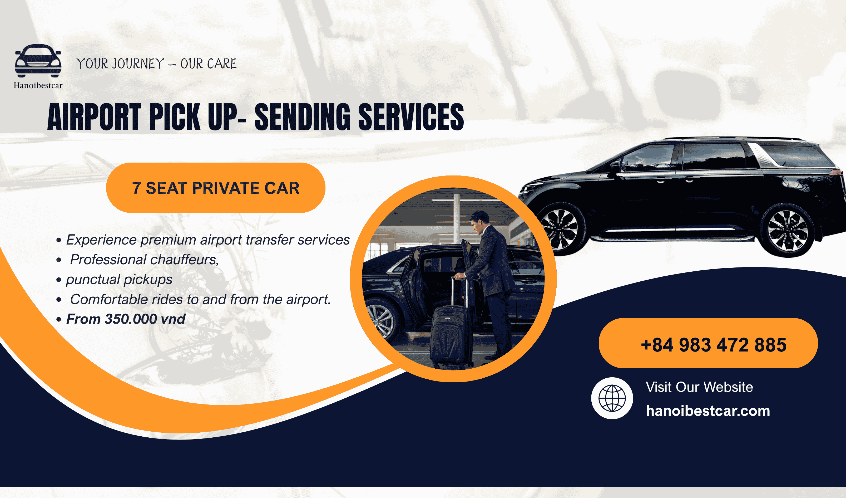 NOI BAI AIRPORT PICK UP- SENDING SERVICE ( 7 SEAT - PRIVATE )