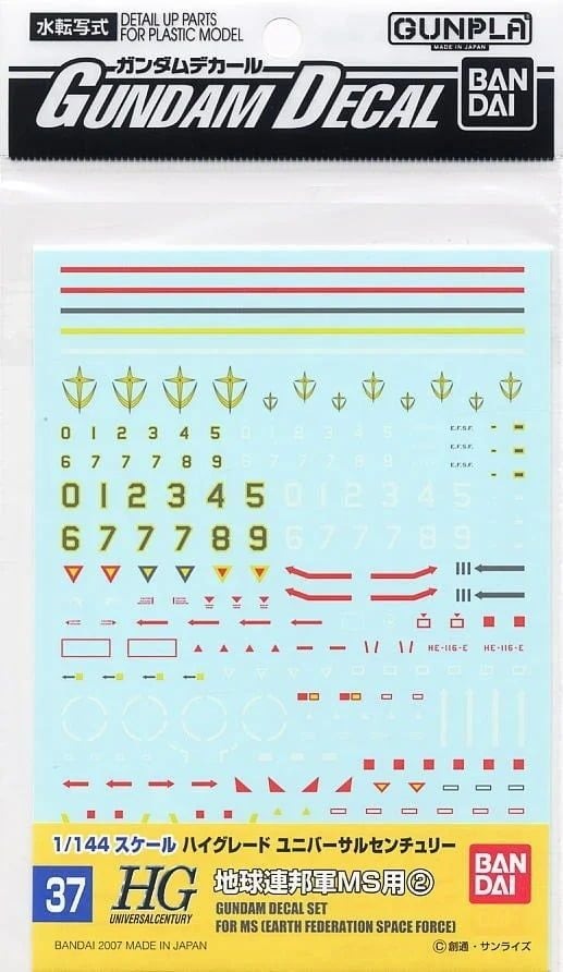 Decal Nước GUNDAM DECAL 37 HGUC EARTH FEDERATION MS 2 - Bandai