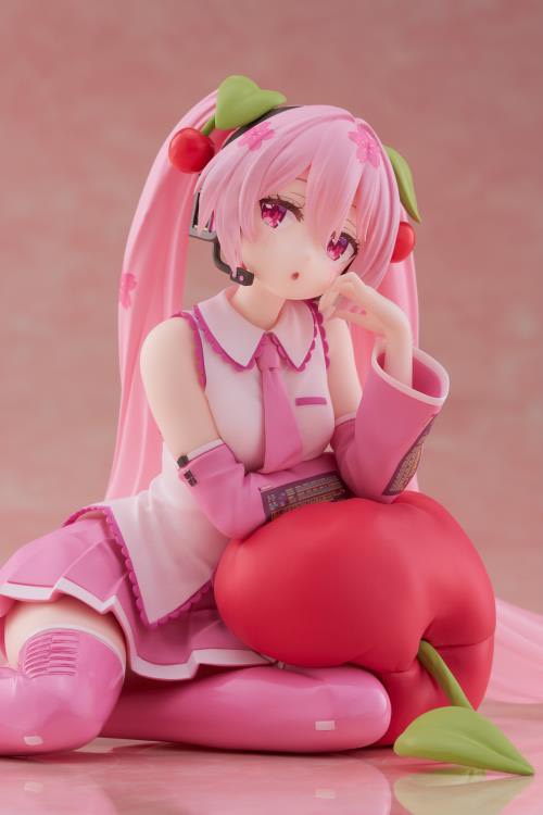 Mô Hình Hatsune Miku - Vocaloid Desktop Cute - Sakura Miku Cherry Cushion Ver. Figure (Taito)