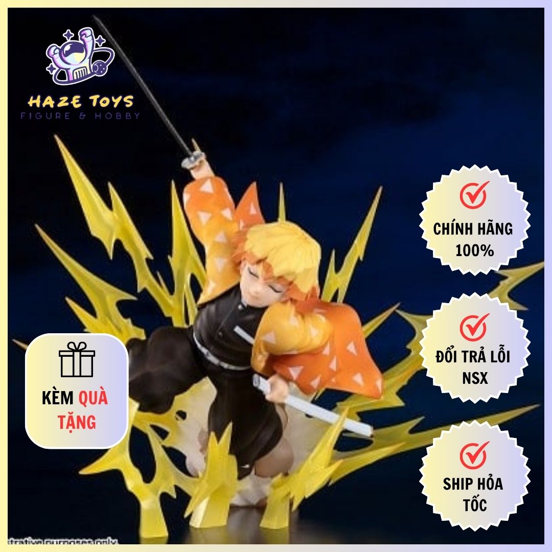 Mô Hình Demon Slayer - Kimetsu no Yaiba - Figuarts Zero - Zenitsu Agatsuma - Thunder Breathing! (Bandai)