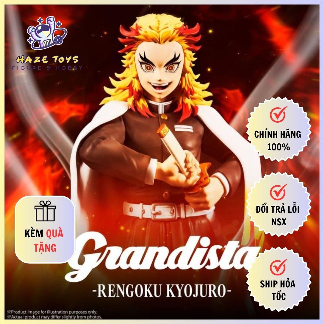 Mô Hình Demon Slayer - Kimetsu no Yaiba - Grandista - Kyojuro Rengoku Figure Chính Hãng (Banpresto)