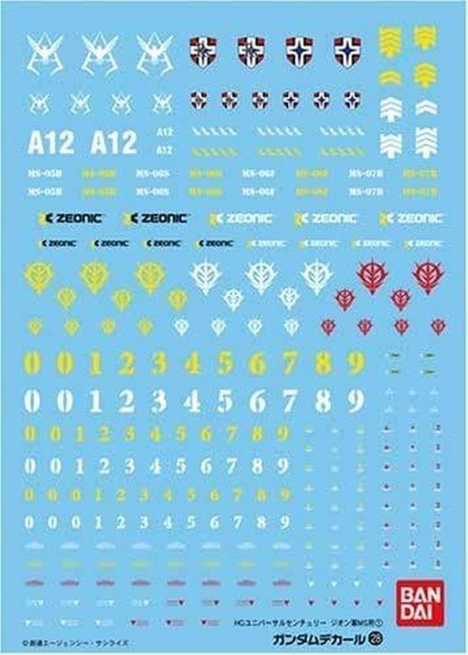 Decal Nước GUNDAM DECAL 28 HGUC MULTIUSE - ZEON MS 1 - Bandai