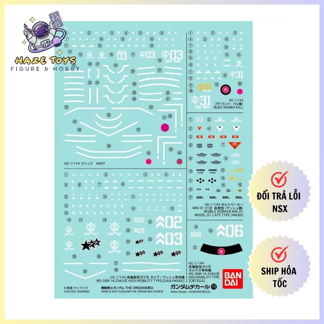 GUNDAM DECAL119 MOBILE SUIT GUNDAM THE ORIGIN MULTIUSE ③