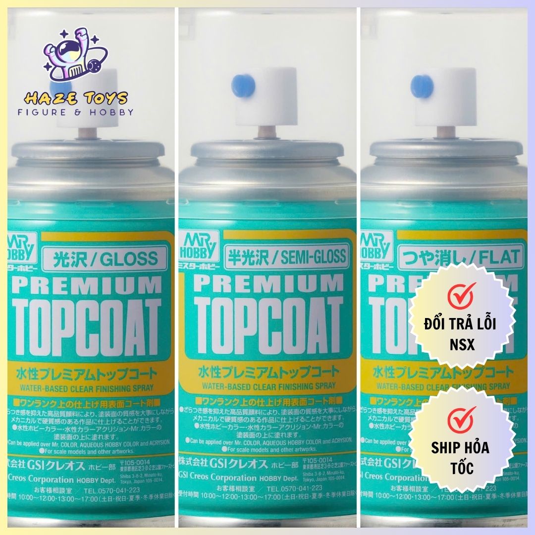 [Chính hãng] Dụng cụ lắp mô hình Gundam - Sơn xịt phủ bảo vệ mô hình Premium Top Coat