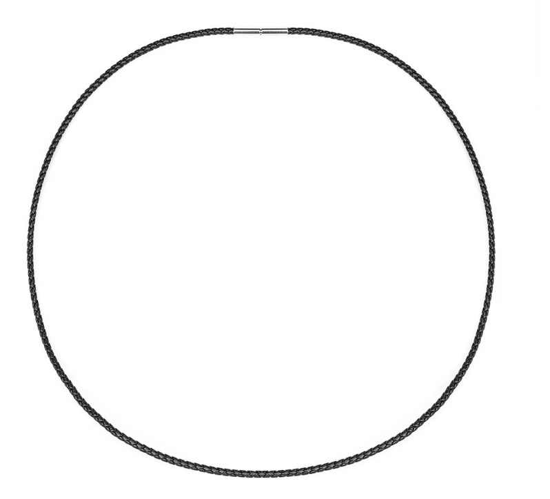Dây da 22" (56 cm) - Khóa gài vàng trắng 18kt