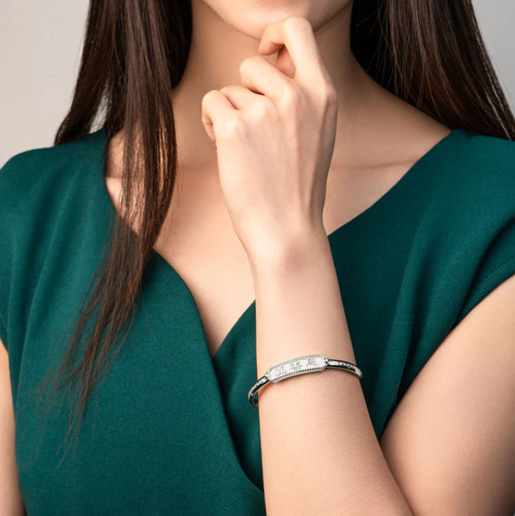 Vòng tay Chân Thiện Nhẫn- kiềng, màu bạc (Zhen Shan Ren Wondrous Words)