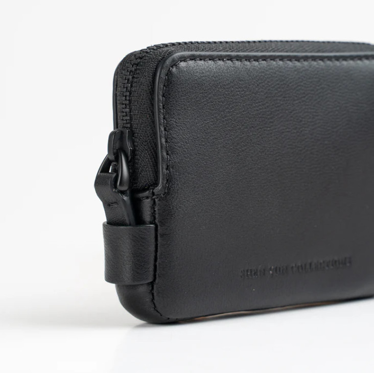 Ví da thắt lưng nam - Màu Ghi đen (Signature Men's Belt Wallet)