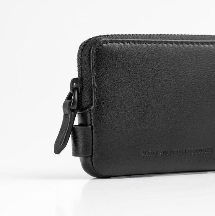 Ví da thắt lưng nam - Màu Ghi đen (Signature Men's Belt Wallet)