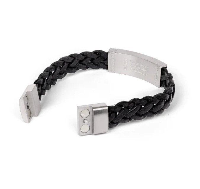 Vòng tay da Chân Thiện Nhẫn - Đen (Zhen Shan Ren Wondrous Words Leather Bracelet-M)