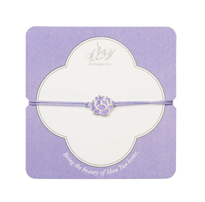 Vòng tay dây nylon - Mẫu đơn tím (Tang Peony)