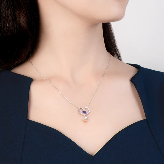 Dây chuyền Phước Lành Vĩnh Cửu (The Timeless Blessings-18kt White Gold with Tanzanite)