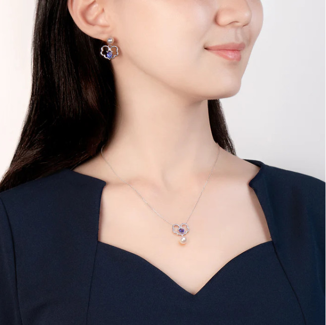 Dây chuyền Phước Lành Vĩnh Cửu (The Timeless Blessings-18kt White Gold with Tanzanite)