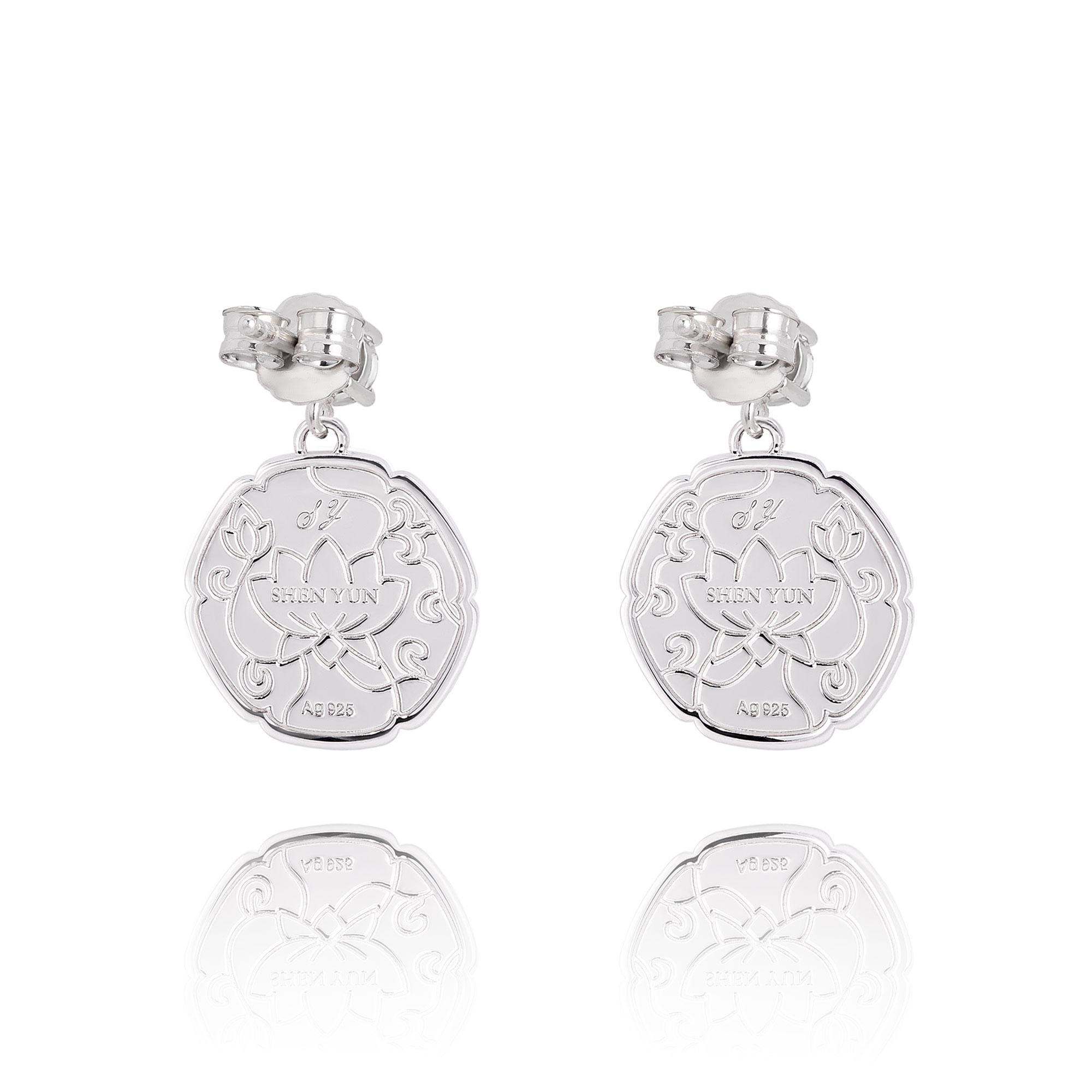 Khuyên tai - tròn (Blue and White Lotus)