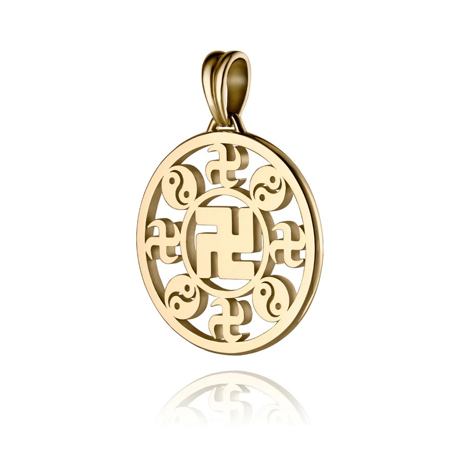 Mặt dây chuyền chữ Vạn vàng 18kt - 25mm