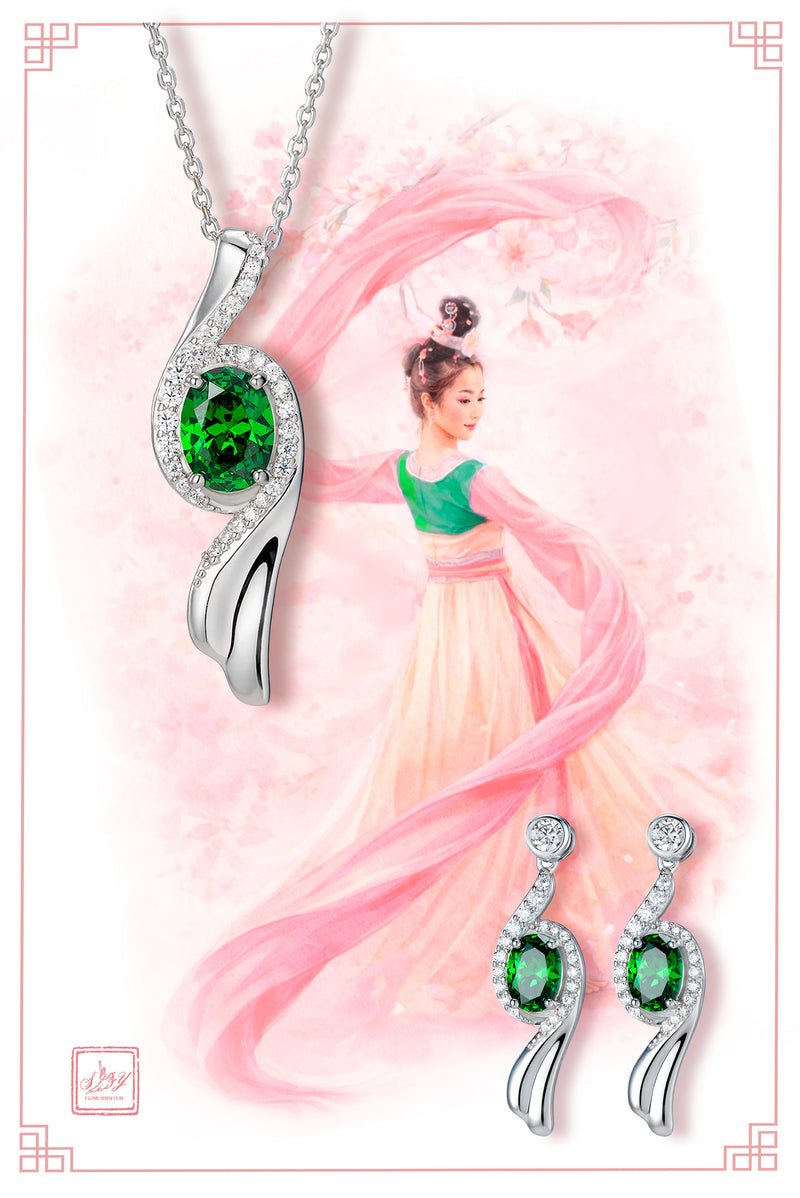 Dây chuyền (Flying Sleeves Green) - Bạc