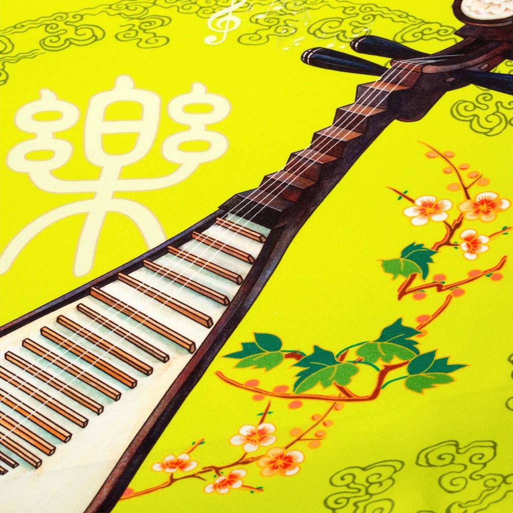 Khăn lụa Giai Điệu Thiên Thượng - Đàn Tỳ Bà (Celestial Melody - Pipa)
