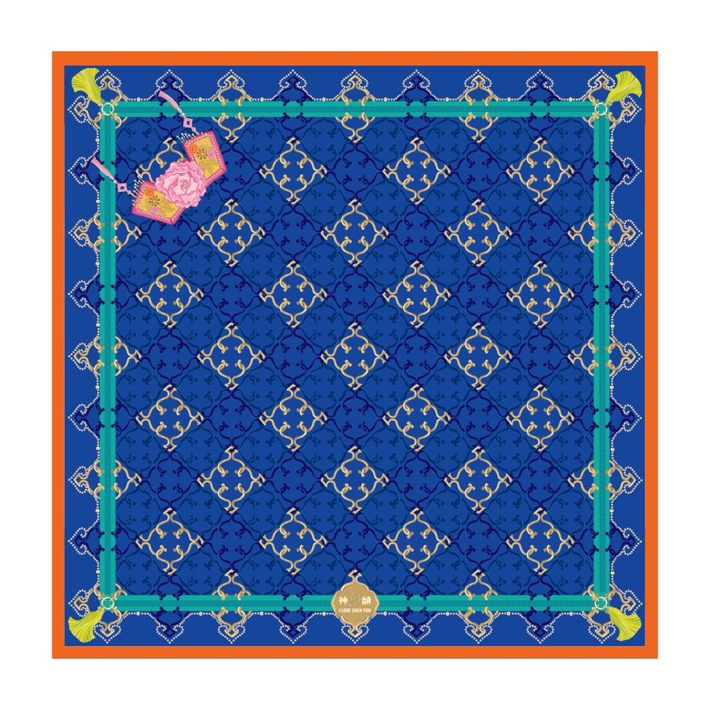 Khăn lụa Nét Tao Nhã Người Mãn Châu - Xanh dương (Manchurian Elegance)