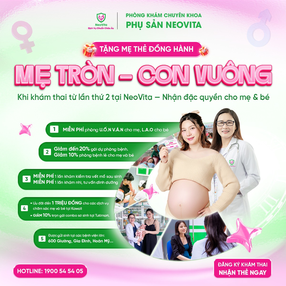 Đặc quyền riêng cho mẹ bầu tại NeoVita: Thẻ Đồng Hành “Mẹ Tròn – Con Vuông”