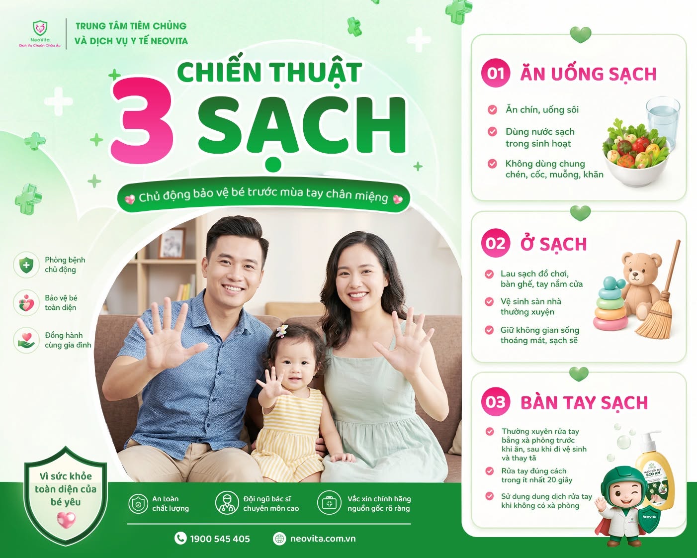 “LÁ CHẮN” ĐƠN GIẢN GIÚP PHÒNG BỆNH TAY CHÂN MIỆNG CHO TRẺ