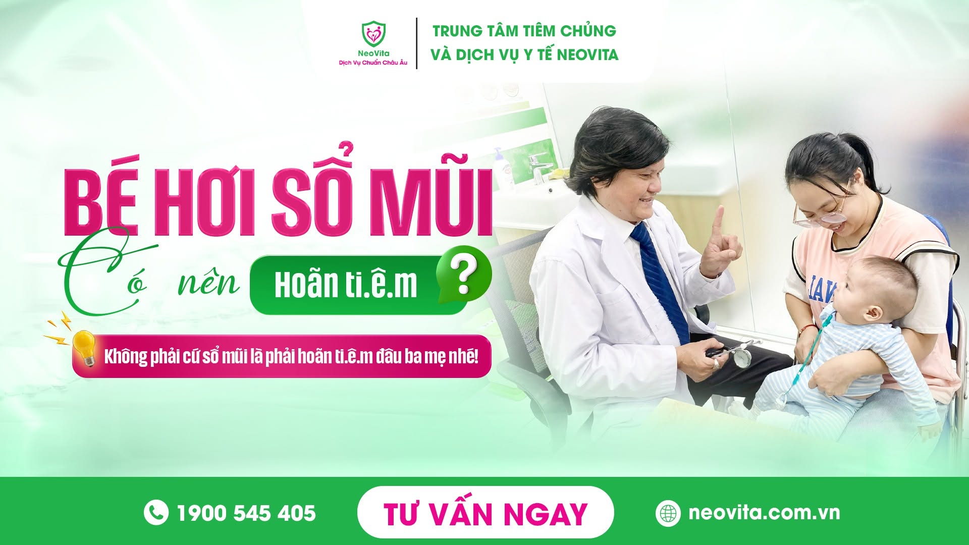 Bé bị sổ mũi có tiêm vắc xin được không? Khi nào nên hoãn tiêm?