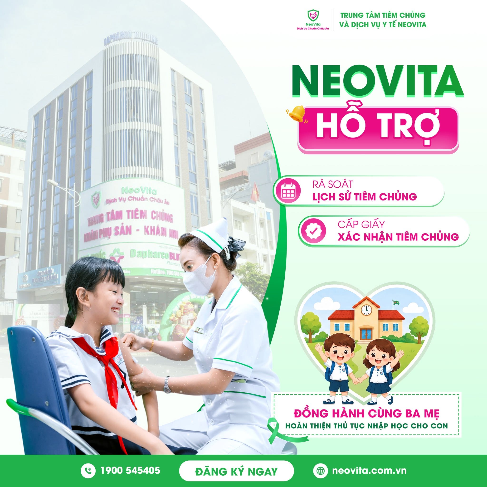 NeoVita hỗ trợ rà soát lịch sử tiêm chủng và cấp giấy xác nhận tiêm chủng cho trẻ nhập học