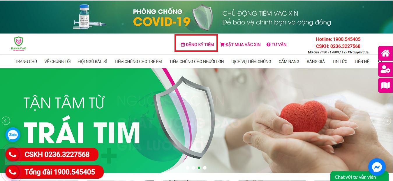 Hướng dẫn đăng ký tiêm vacxin Đà Nẵng tại NEOVITA