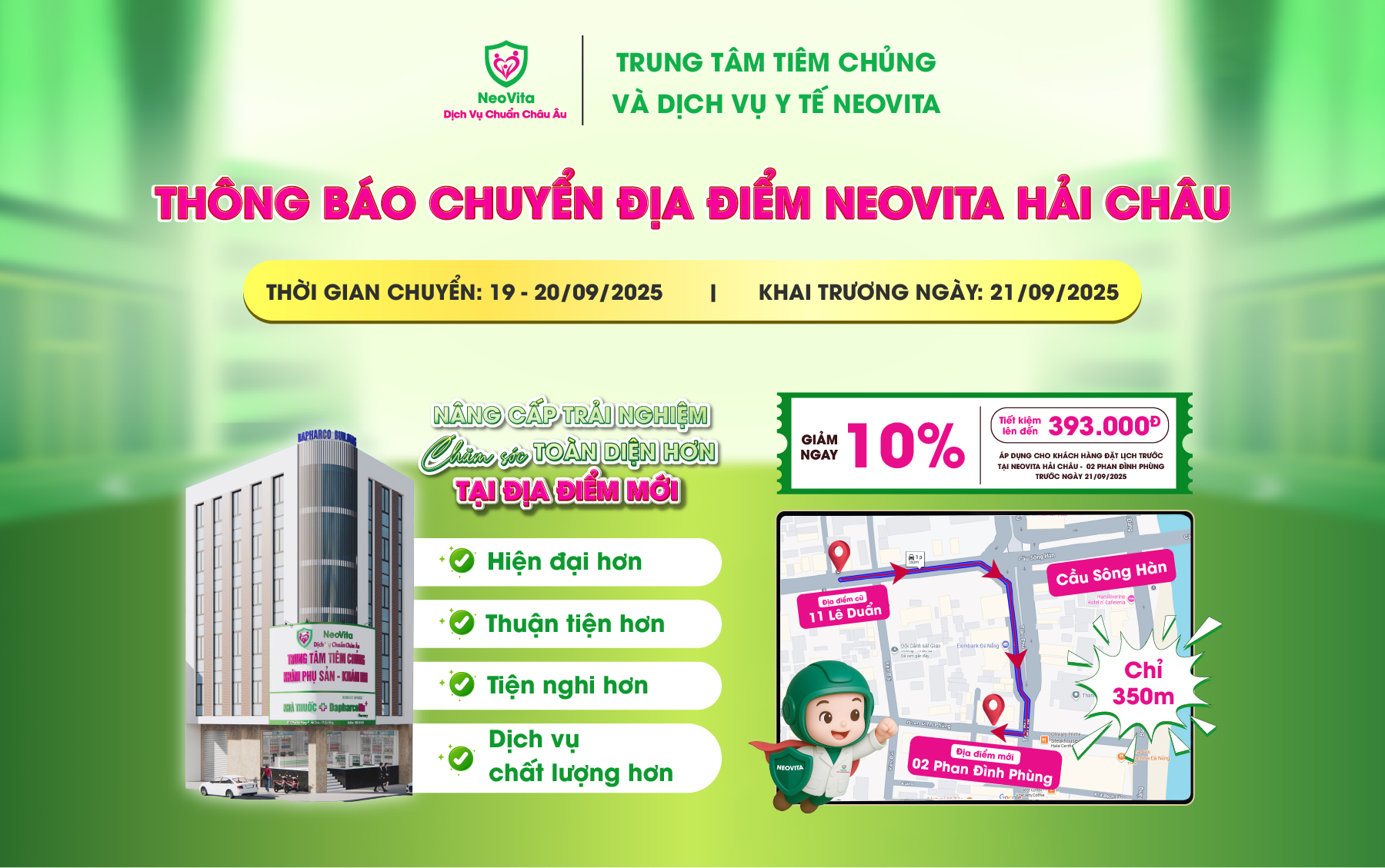 NeoVita Hải Châu chuyển địa điểm mới – Nâng tầm trải nghiệm chăm sóc sức khỏe