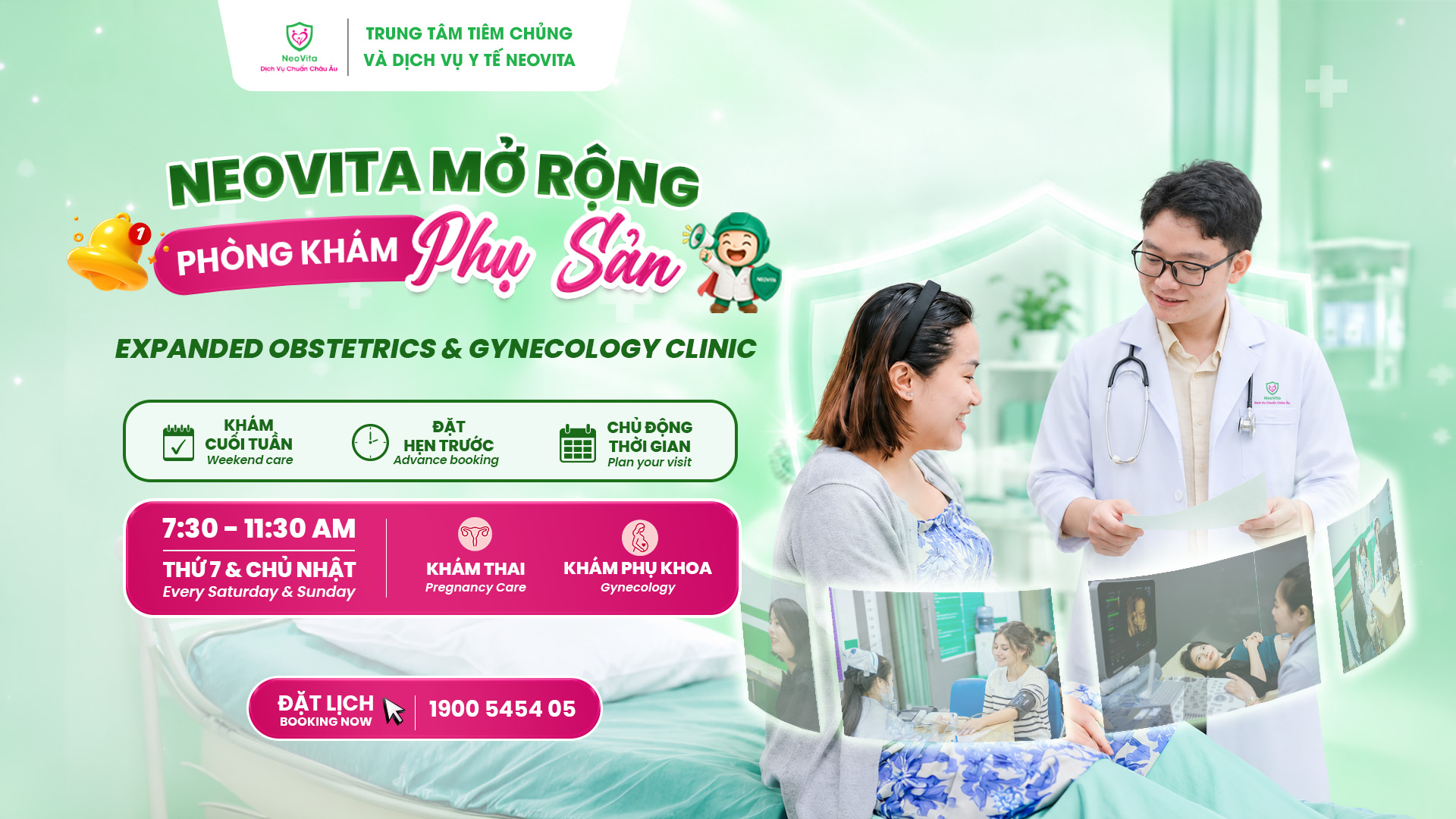 NEOVITA MỞ RỘNG PHÒNG KHÁM PHỤ SẢN – THÊM LỊCH HẸN SÁNG CUỐI TUẦN