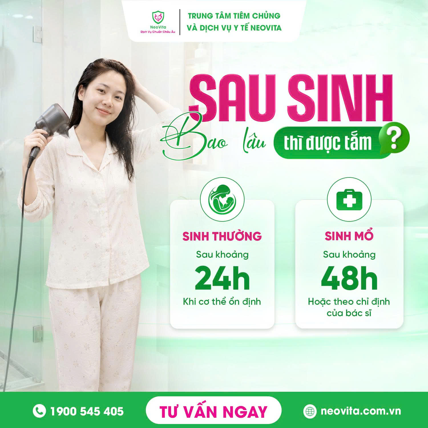 Sau sinh bao lâu được tắm? Hướng dẫn chăm sóc mẹ sau sinh đúng cách từ bác sĩ
