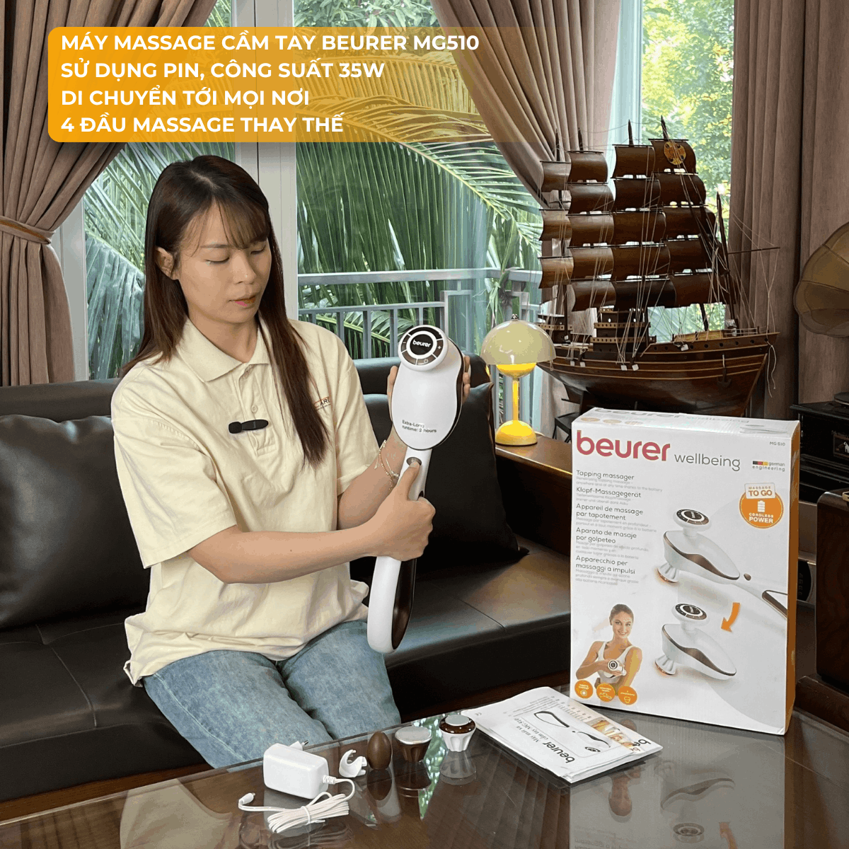 Máy Massage Cầm Tay Beurer MG510 – Giải Pháp Phục Hồi Cơ Bắp Sau Thể Thao Hiệu Quả